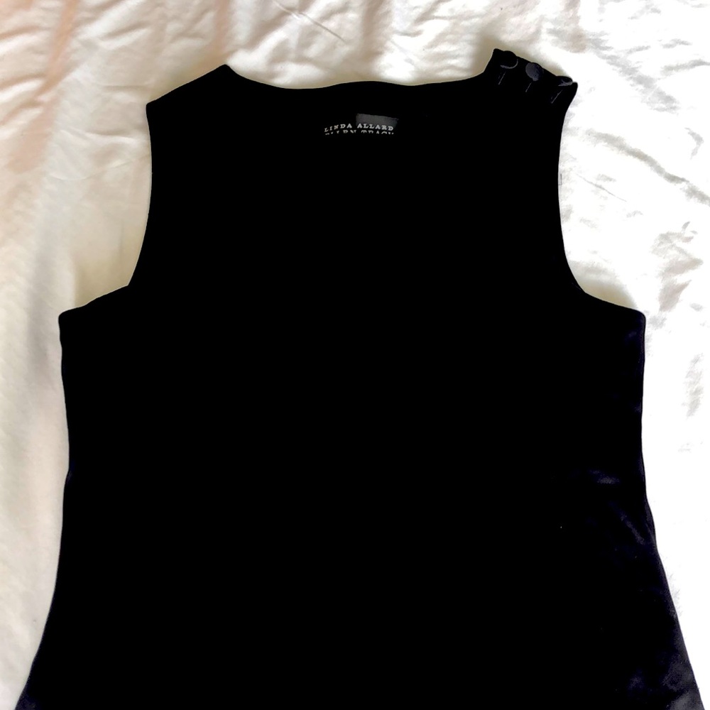 Black sleeveless blouse
